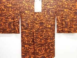 家屋模様ロング道行コート